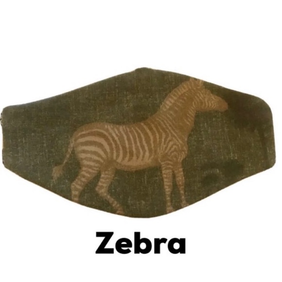 Zebra Face Mask Washable Reusable Filter Pocket - Picture 1 of 4